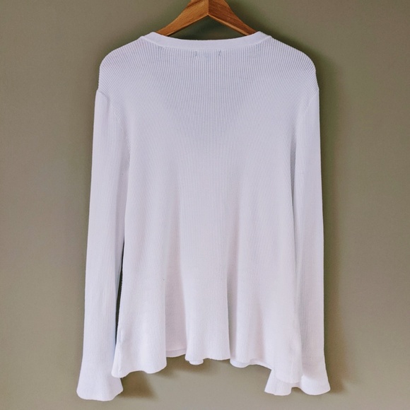 Verve Ami white v-neck flared waist sweater - Picture 2 of 4